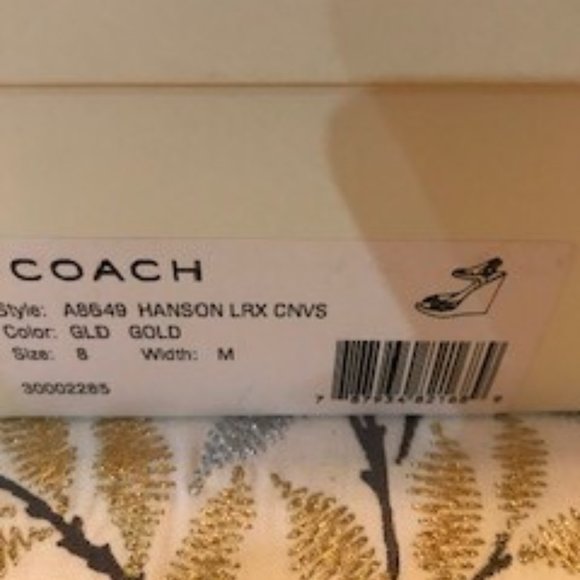 Coach Gold Hanson Jeweled Wedges Size 8 - Picture 5 of 5